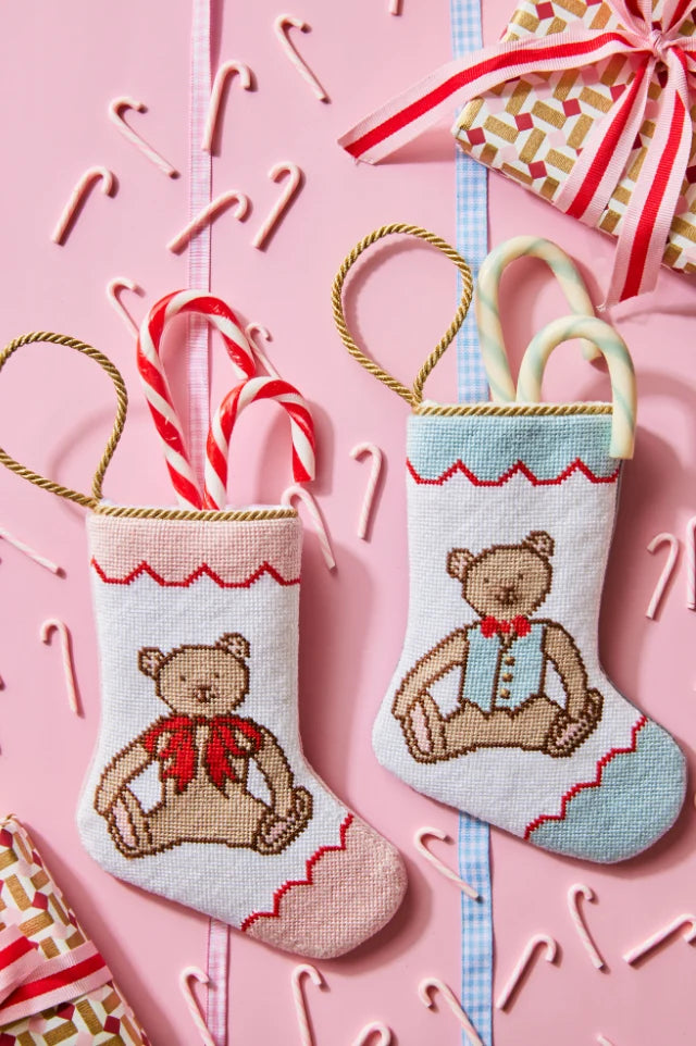 Bauble Stocking JFF Teddy in Blue