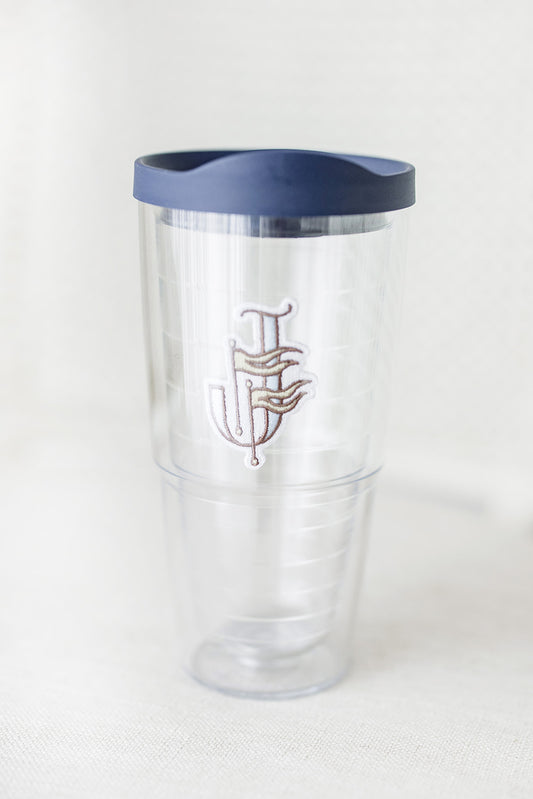 JFF Embroidered Monogram Tumbler