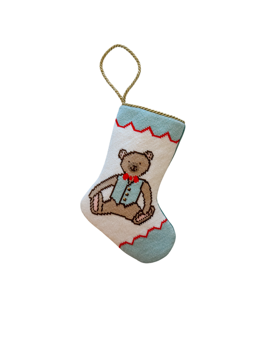 Bauble Stocking JFF Teddy in Blue