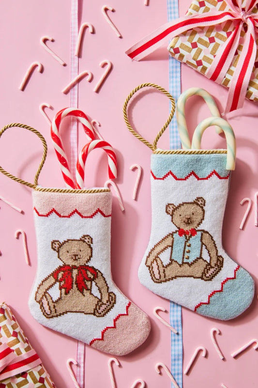 Bauble Stocking JFF Teddy in Blue