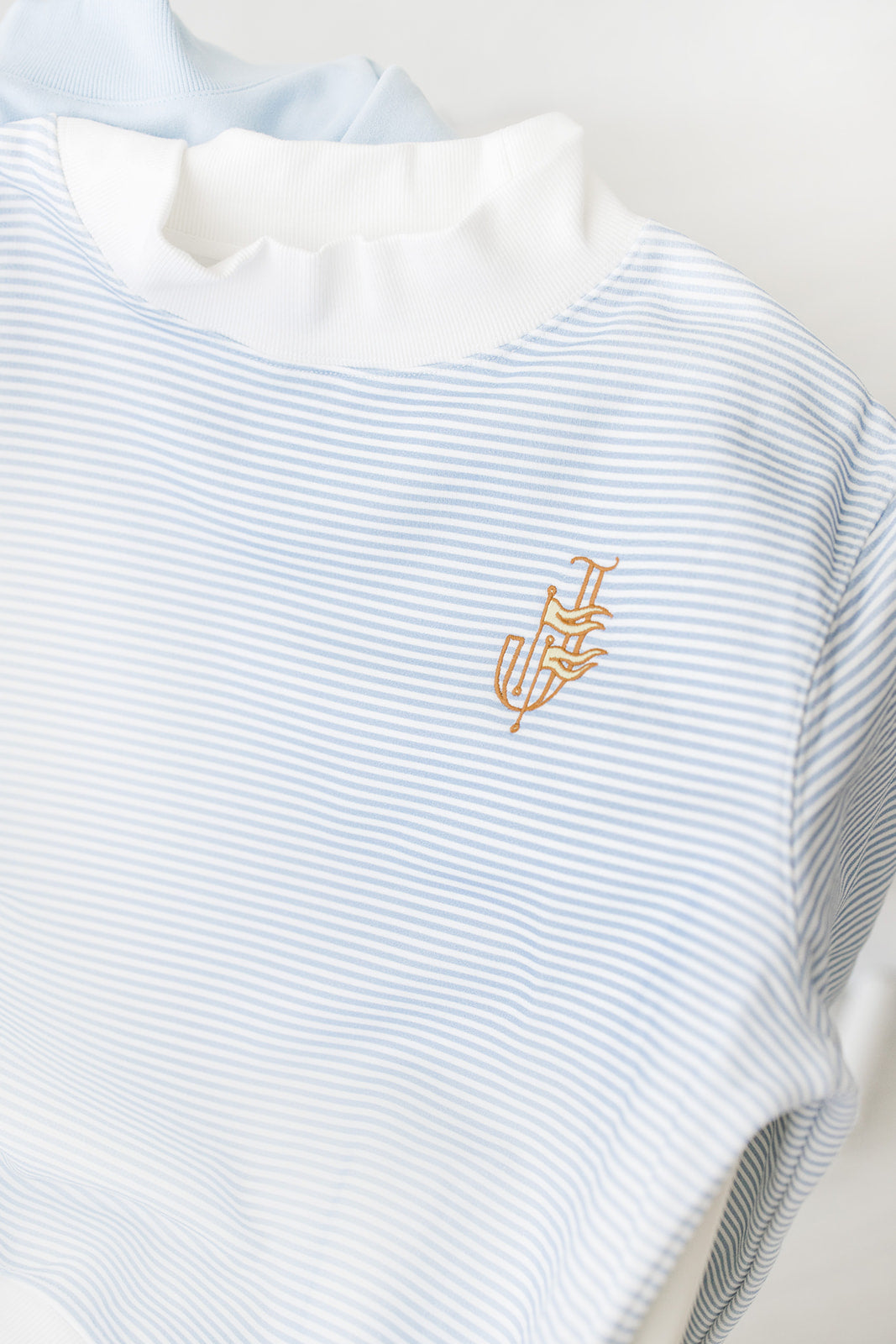 Flag Mockneck in Blue and White Stripes
